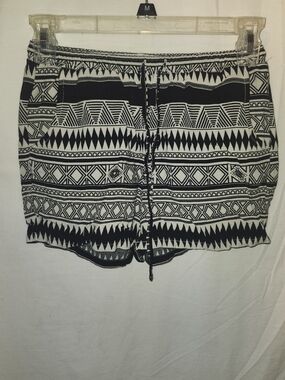 Old Navy Black and White Aztec Print Athletic Shorts